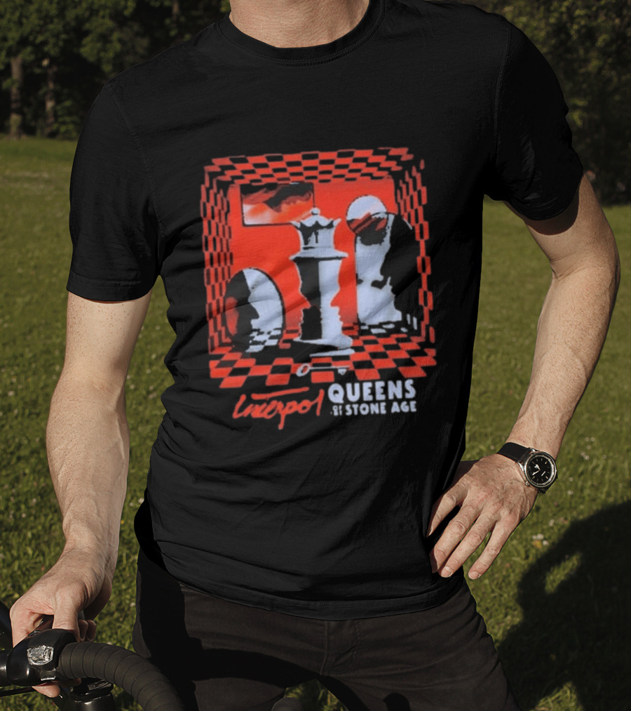 Interpol Gig At Estadio Ciudad De Los Deportes Mexico March 6 2027 Featuring Queens Of The Stone Age Chess Visuals T-Shirt