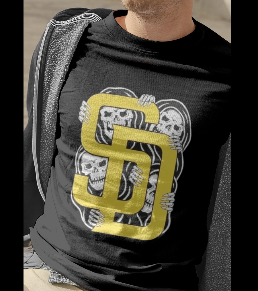 San Diego Padres SD Yellow Grim Reaper Skeletons T-Shirt