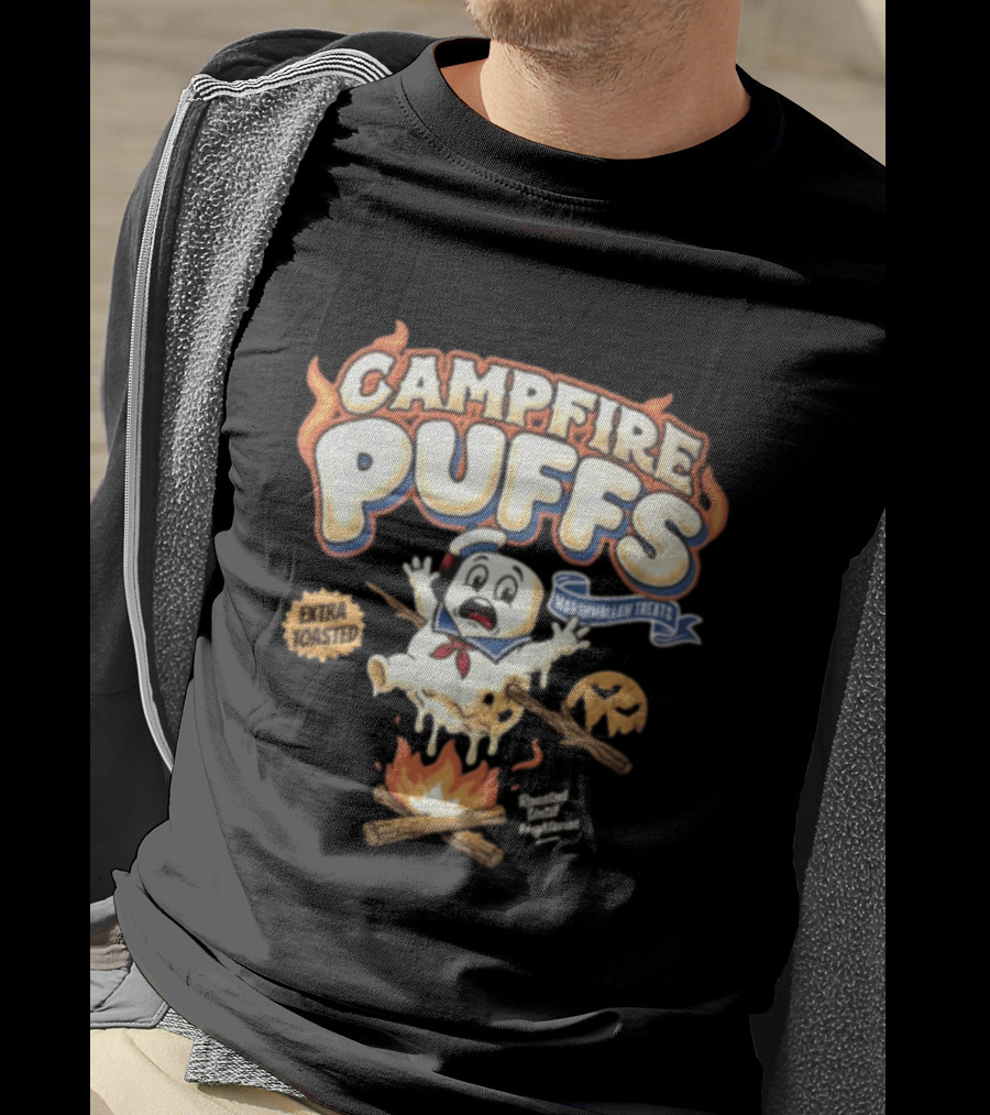 Stay Puft Campfire Puffs Extra Toasted Marshmallow Treats T-Shirt