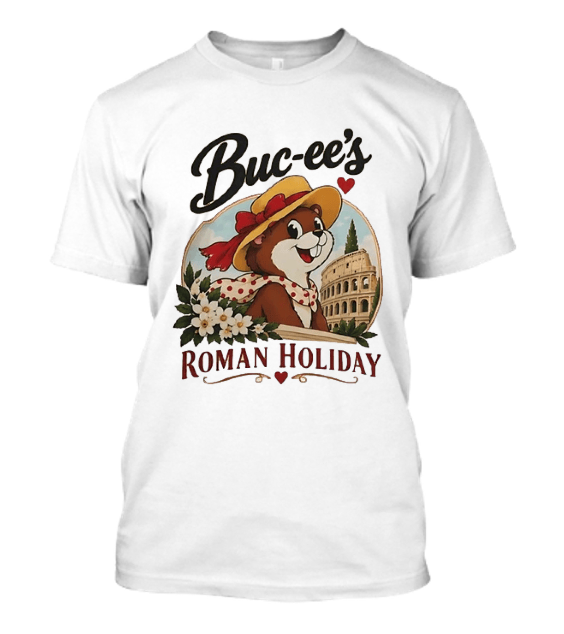 Buc Ee's Roman Holiday Travel Far Good Snacks Colosseum Adventure T-Shirt