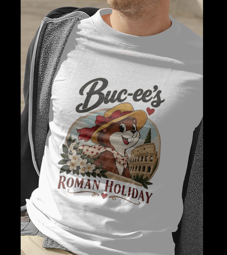 Buc Ee's Roman Holiday Travel Far Good Snacks Colosseum Adventure T-Shirt
