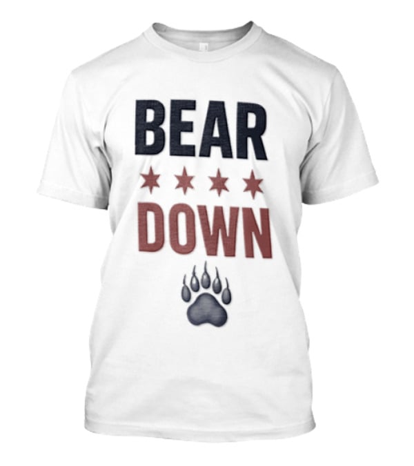 Chicago Bears Bear Down Four Stars Paw Football Team T-Shirt