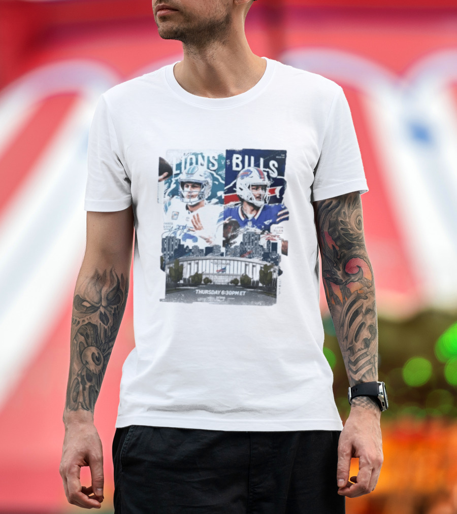 Jared Goff Detroit Lions Vs Josh Allen Buffalo Bills Thursday Night Football Week 02 6:30 PM ET T-Shirt