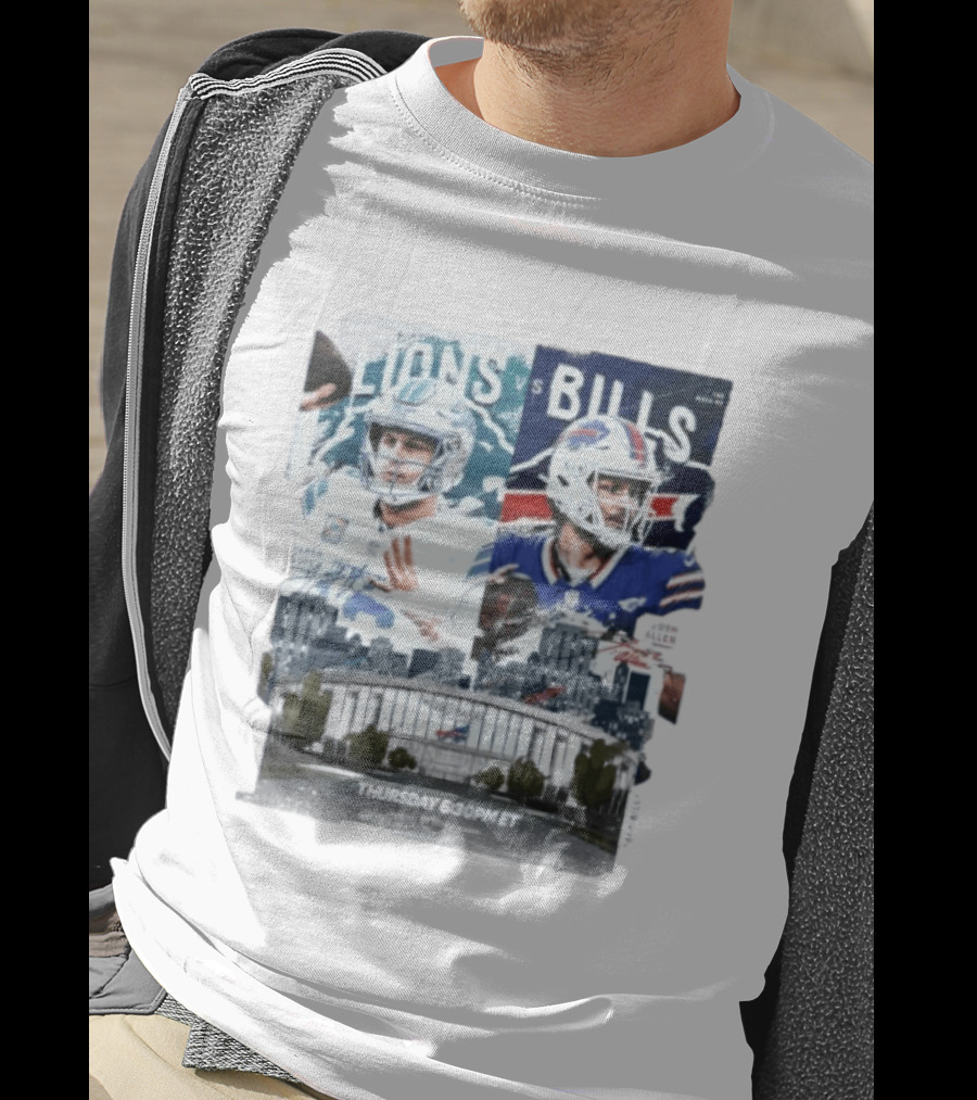 Jared Goff Detroit Lions Vs Josh Allen Buffalo Bills Thursday Night Football Week 02 6:30 PM ET T-Shirt