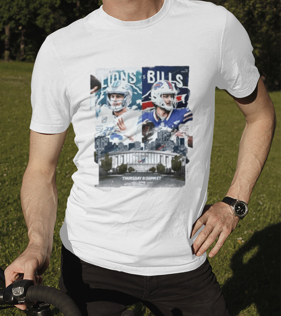 Jared Goff Detroit Lions Vs Josh Allen Buffalo Bills Thursday Night Football Week 02 6:30 PM ET T-Shirt