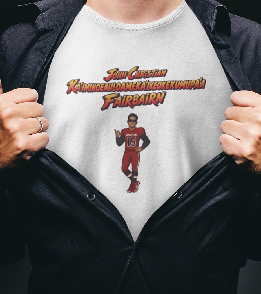 John Christian Ka'imi Fairbairn Houston 15 Football Player T-Shirt