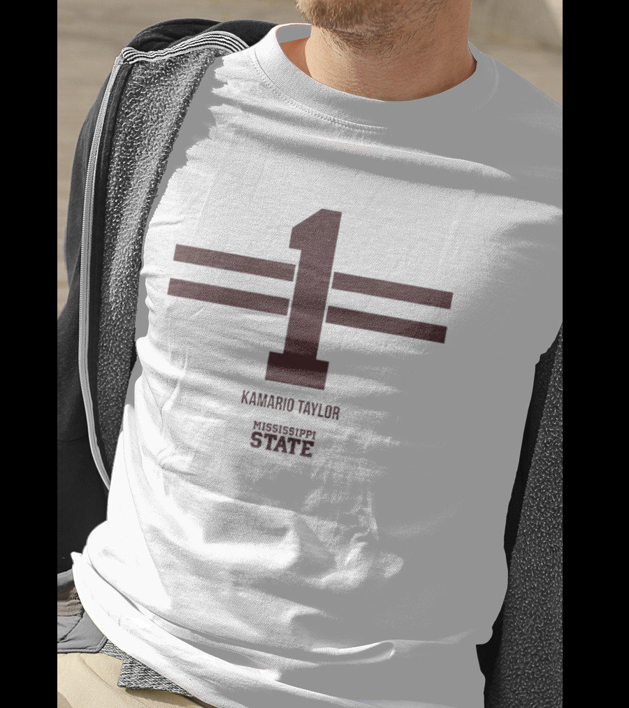 Kamario Taylor Mississippi State Number 1 Bulldogs Football T-Shirt