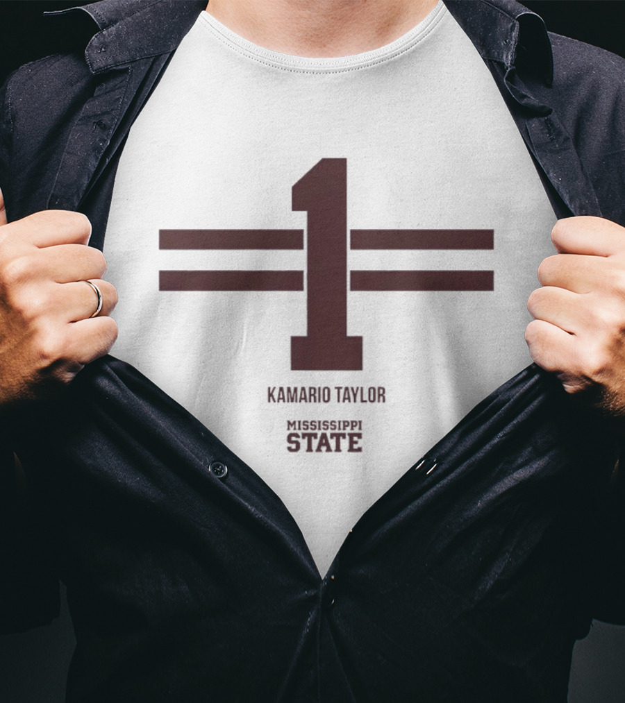 Kamario Taylor Mississippi State Number 1 Bulldogs Football T-Shirt