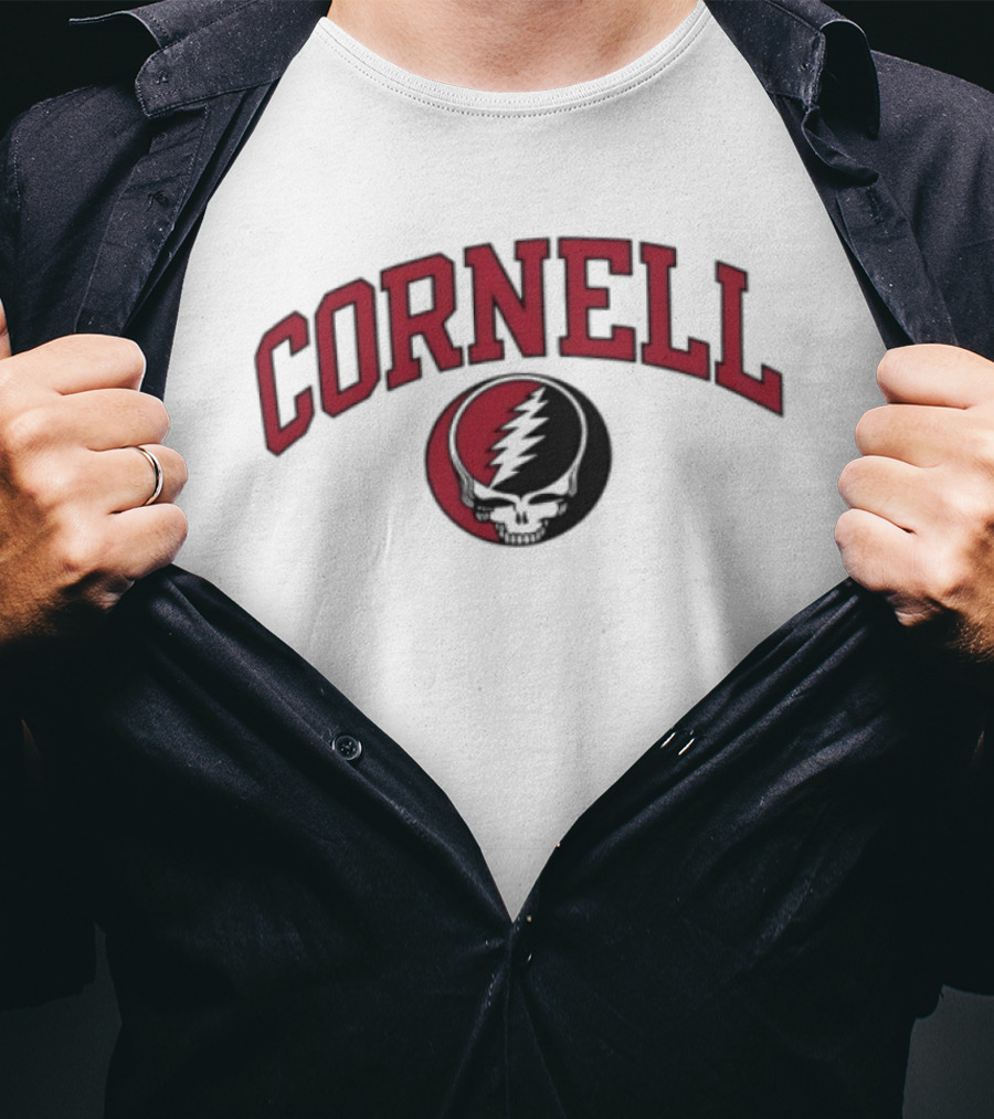 Cornell Football Grateful Dead Skull And Lightning Bolt Collaboration 2026 T-Shirt