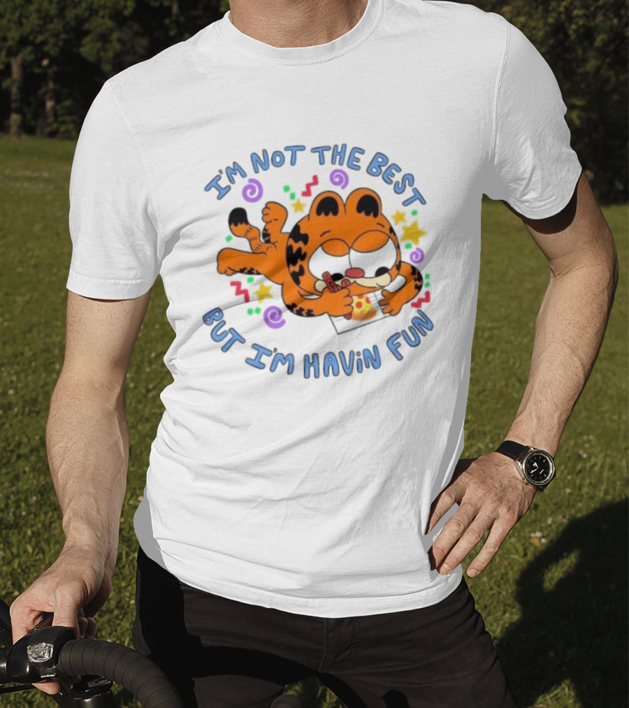 Lasagna Cat Not The Best But Havin' Fun Retro Comic T-Shirt