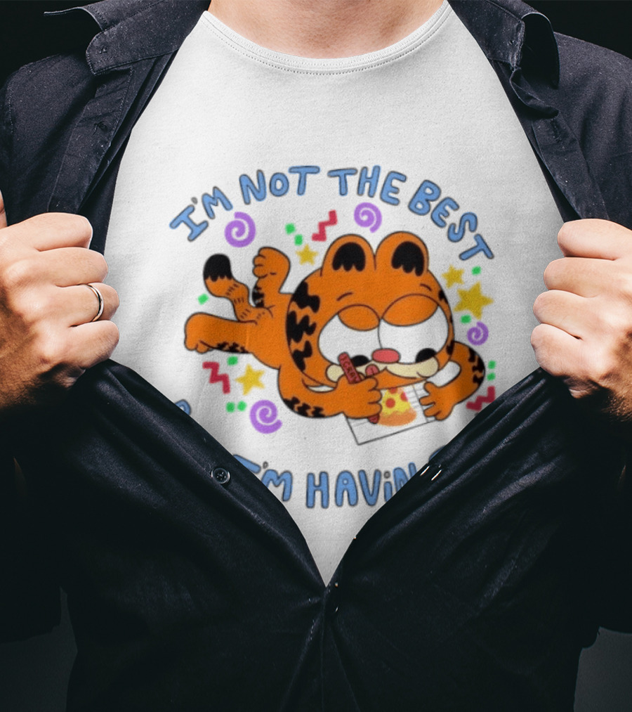 Lasagna Cat Not The Best But Havin' Fun Retro Comic T-Shirt
