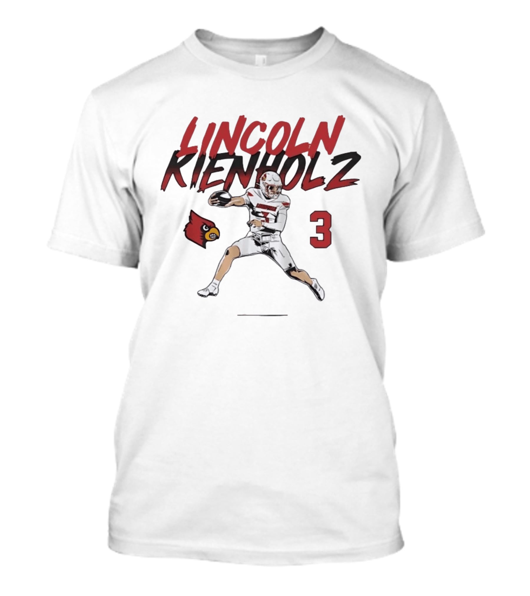Lincoln Kienholz Louisville Cardinals Football Number 3 Player T-Shirt