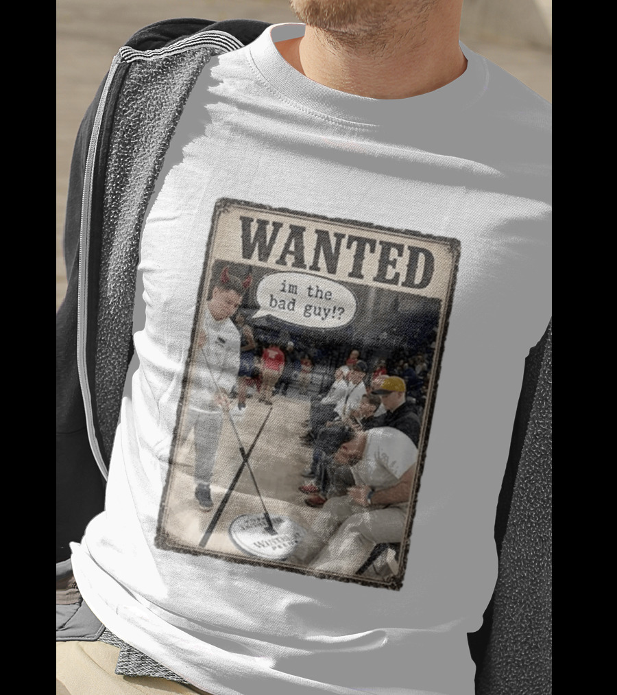 Wanted Im The Bad Guy!? Basketball Court Scene With Devil Horns T-Shirt