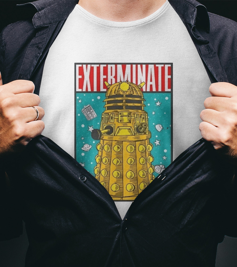 Doctor Who Dalek Exterminate Sci Fi BBC Classic Alien Robot T-Shirt