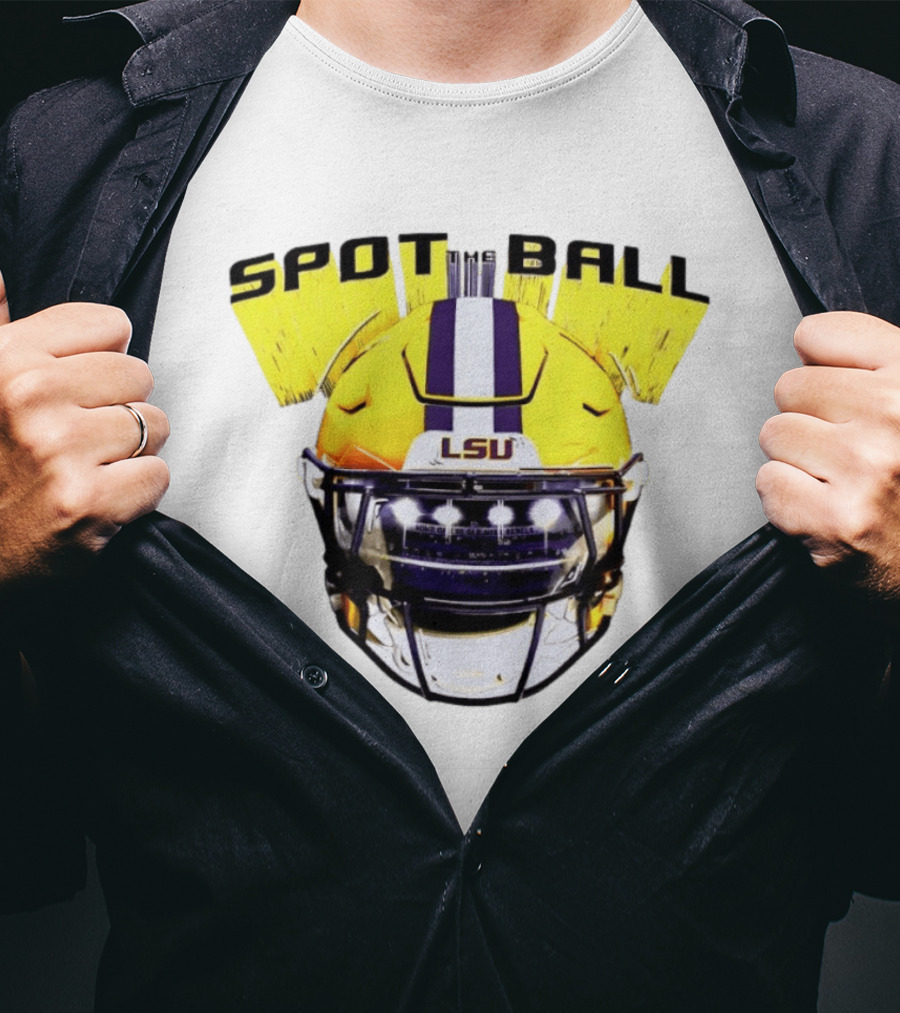 LSU Tigers Spot The Ball 2026 Football Helmet T-Shirt