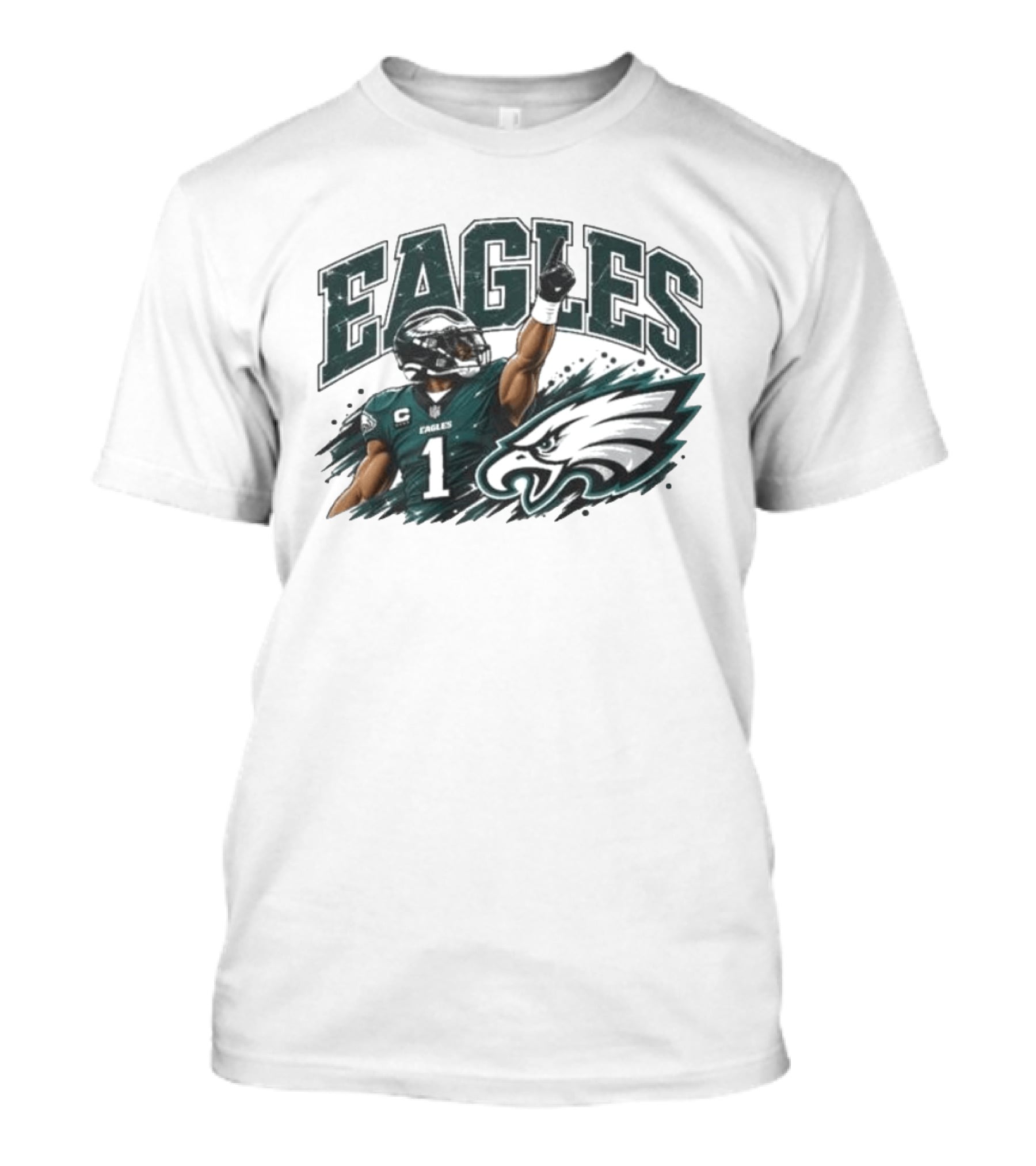 Eagles Quarterback Number One Victory Celebration Football T-Shirt