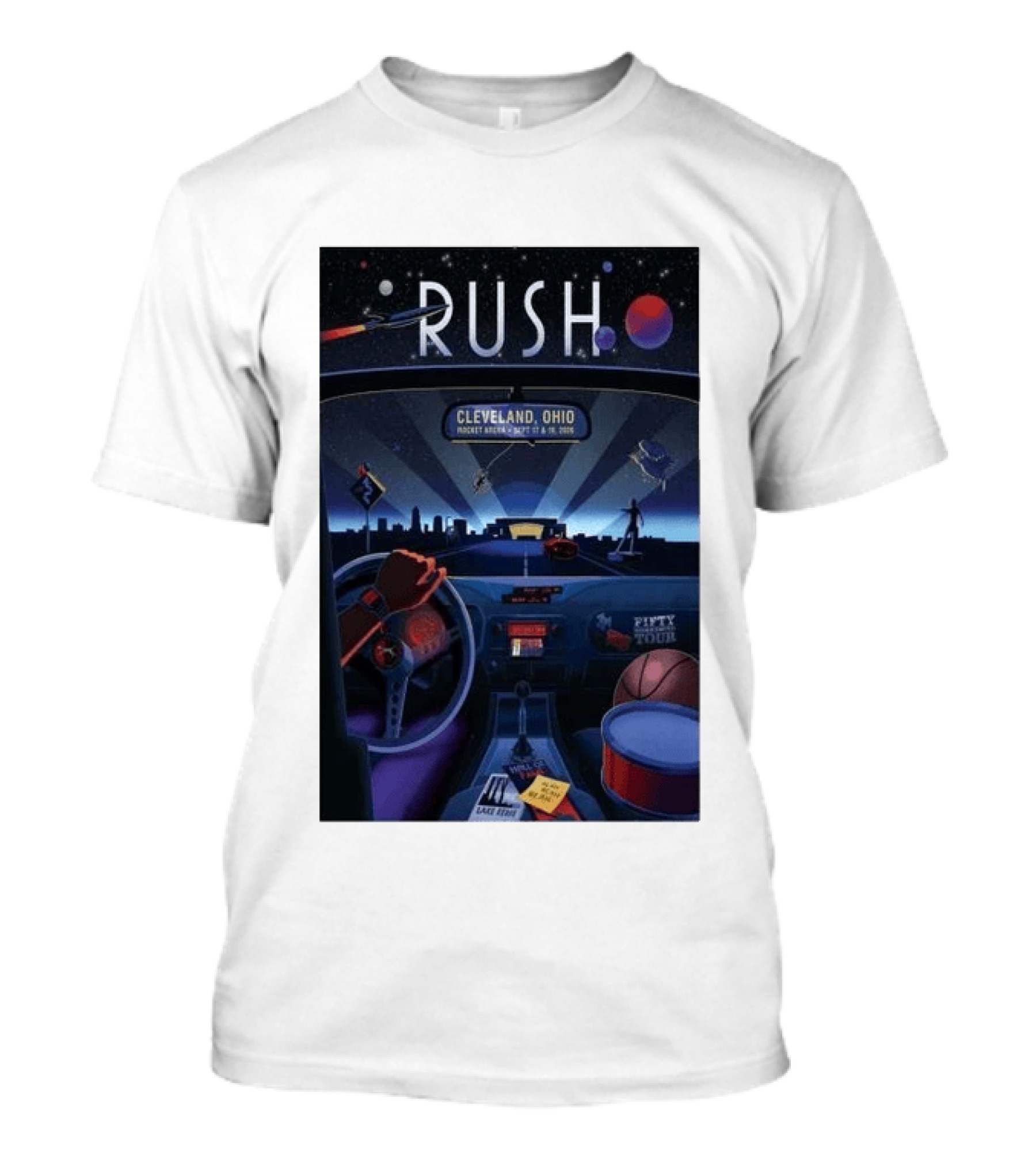 Rush Fifty Tour Cleveland Ohio Rocket Arena September 17 & 19 2026 T-Shirt