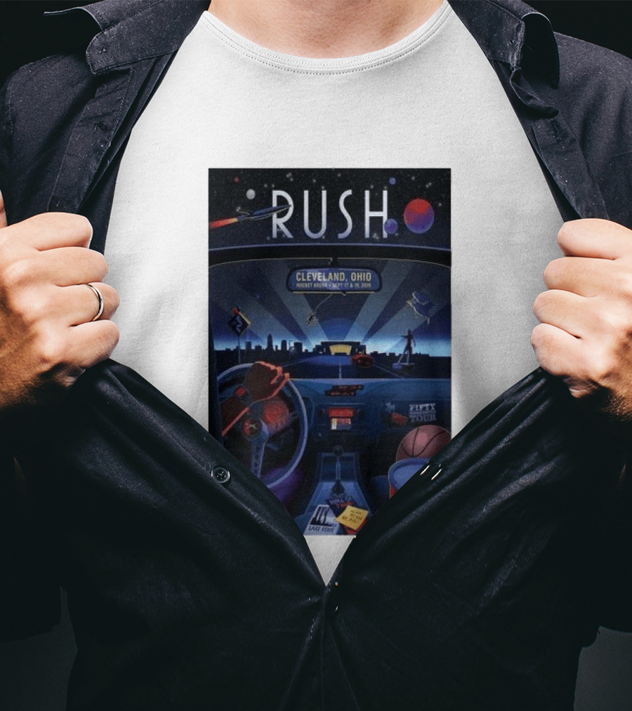 Rush Fifty Tour Cleveland Ohio Rocket Arena September 17 & 19 2026 T-Shirt