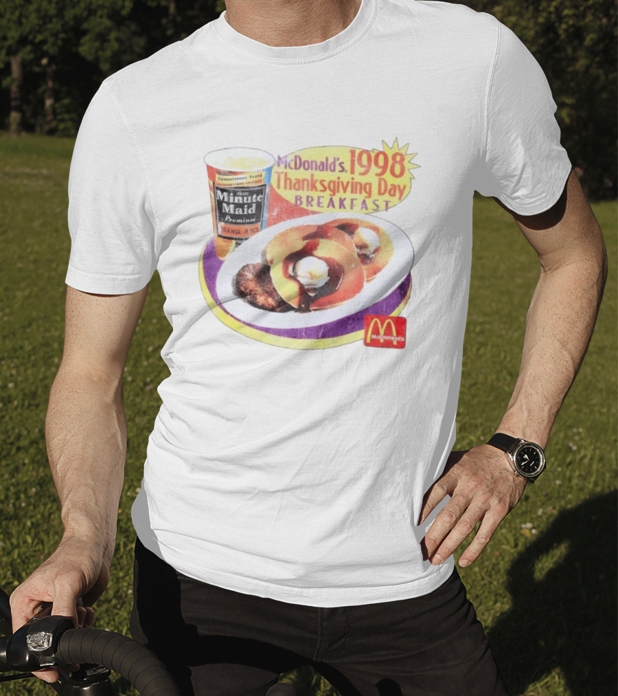 Minute Maid Orange Juice McDonald's 1998 Thanksgiving Day Breakfast Burgers T-Shirt