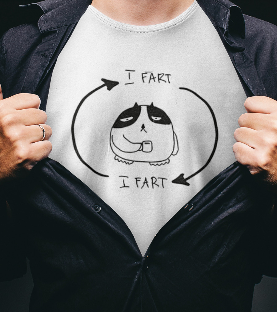 Fat Cat I Fart Endless Loop Cycle Humor Coffee T-Shirt