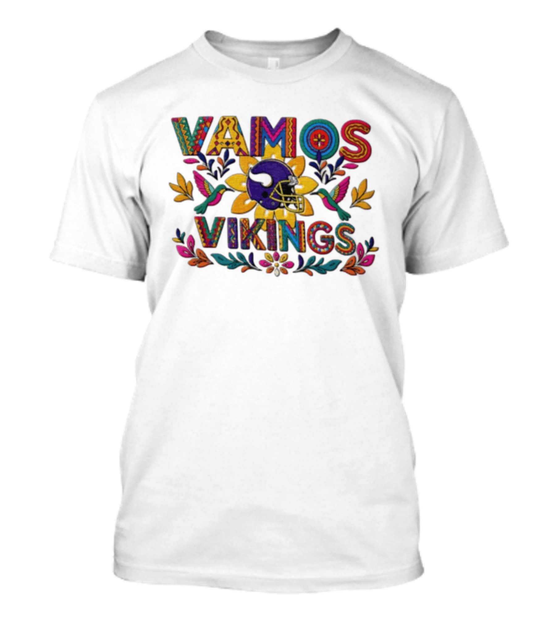 Minnesota Vikings Vamos Alebrije Football Helmet Floral T-Shirt