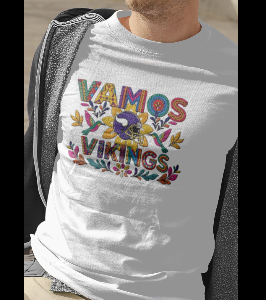 Minnesota Vikings Vamos Alebrije Football Helmet Floral T-Shirt