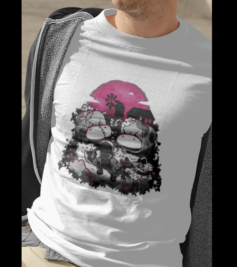 Harvest Moon Pete Zombie Farm Animals Horror Night Of The Living Farm Village T-Shirt