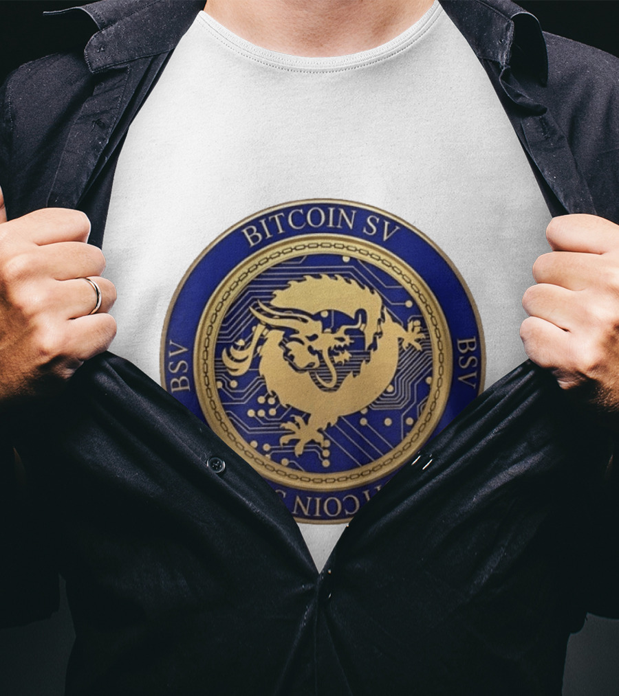 Bitcoin SV BSV Cryptocurrency Dragon Emblem My Pronouns Are All T-Shirt