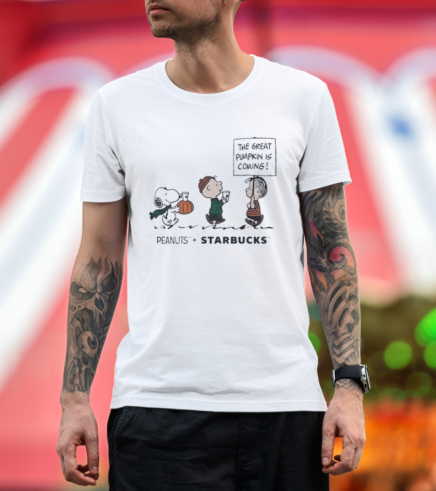 Peanuts Starbucks Collaboration The Great Pumpkin Is Coming T-Shirt