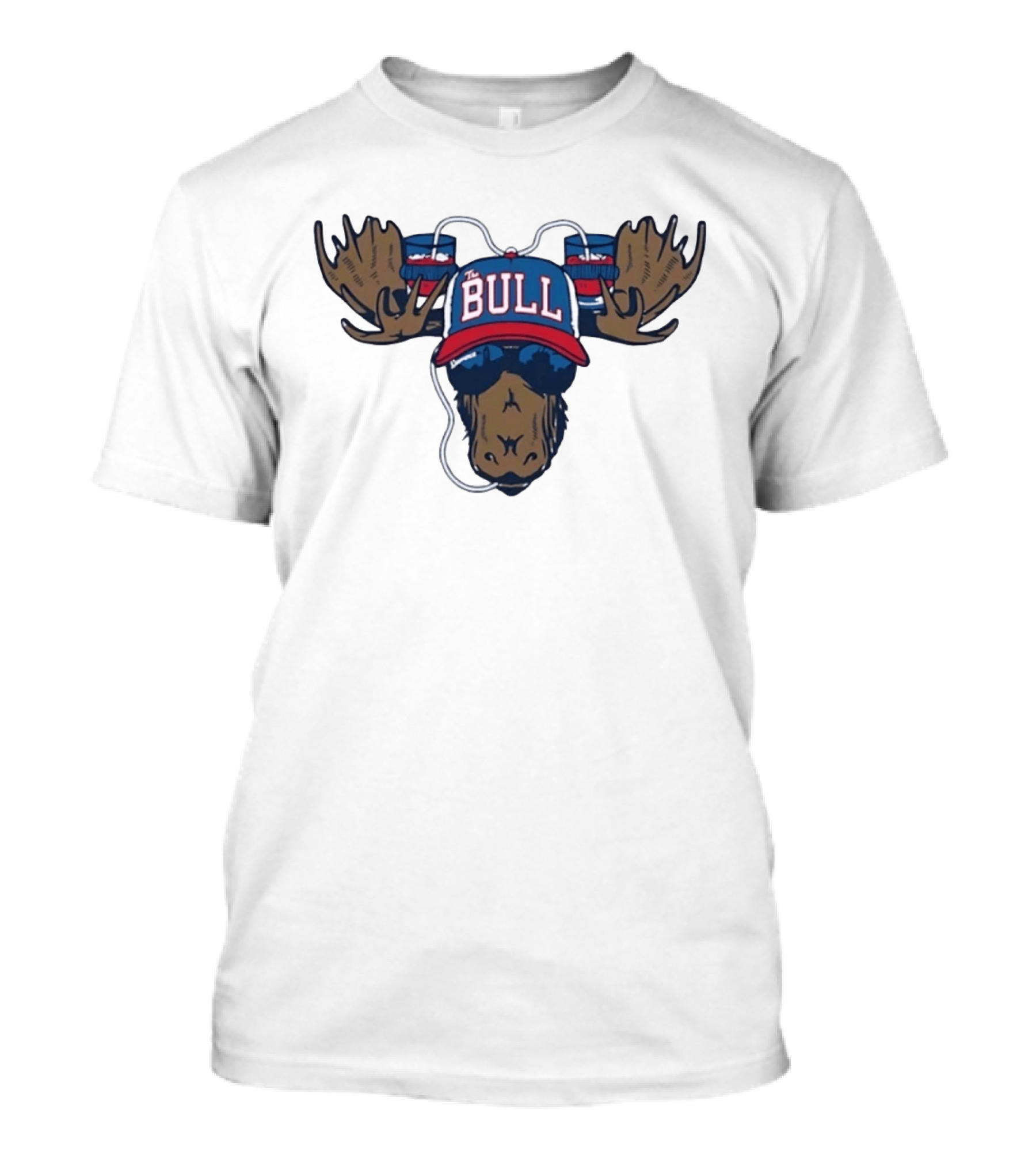 The Bull Moose Hat Beer Drinking Antlers T-Shirt