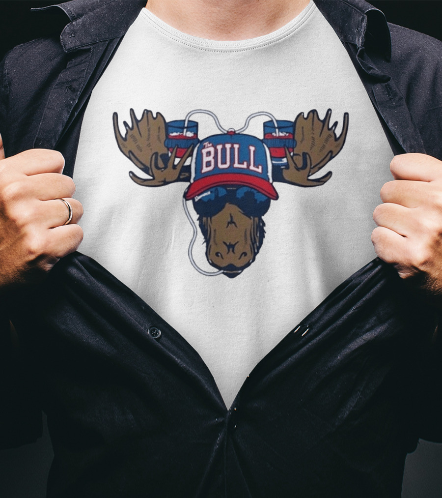 The Bull Moose Hat Beer Drinking Antlers T-Shirt