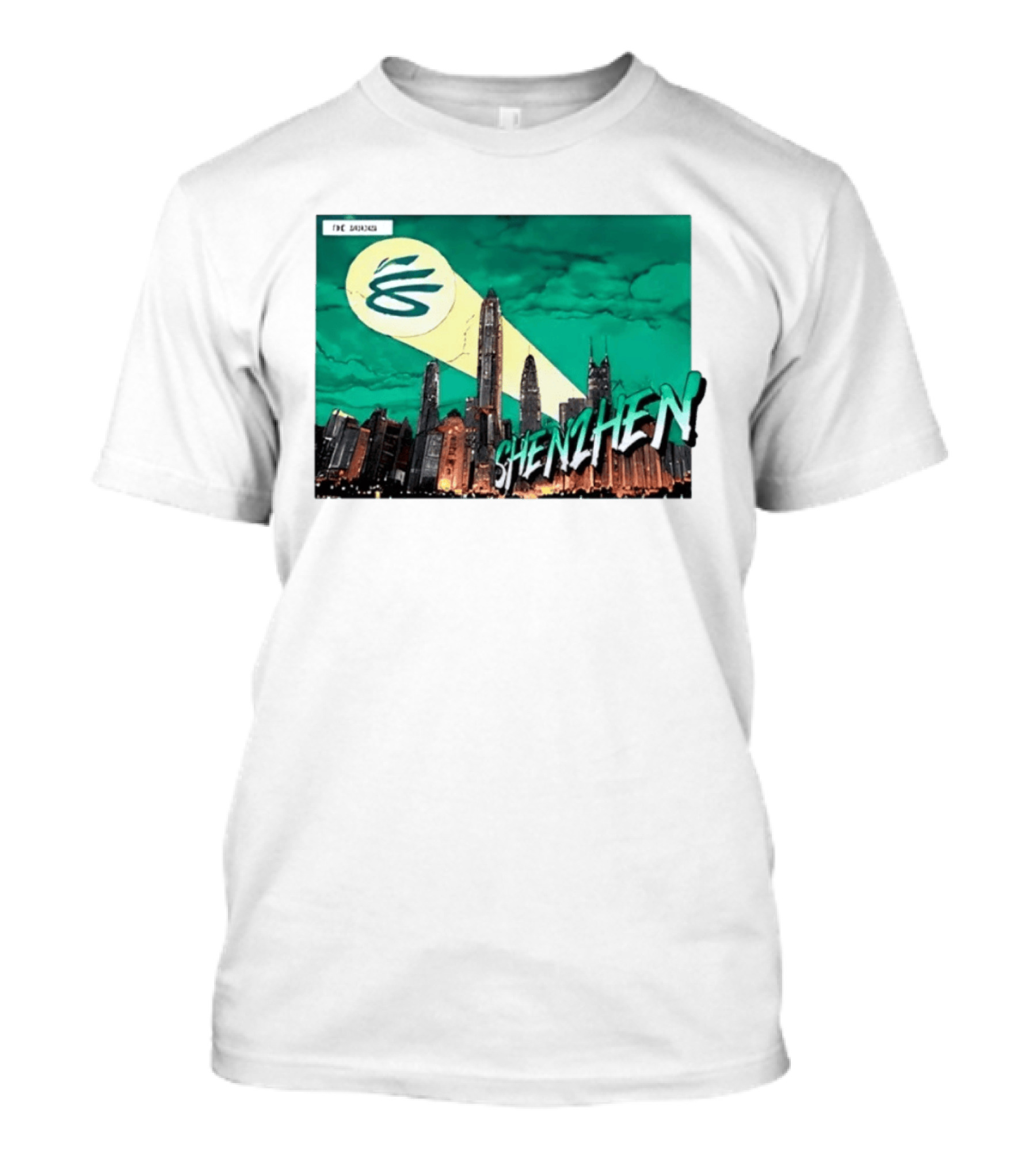Shenzhen City Skyline With Illuminated Beacon And Clouds T-Shirt