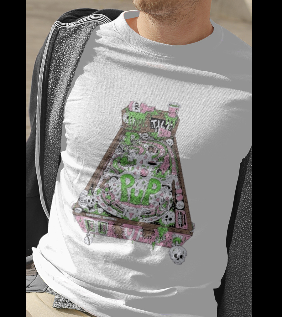 Pup Pinball Machine Slime Tilt Ugh Punk Rock Alternative T-Shirt