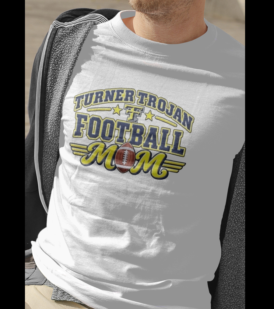 Turner Trojan Football Mom Team Spirit Game Day TT T-Shirt