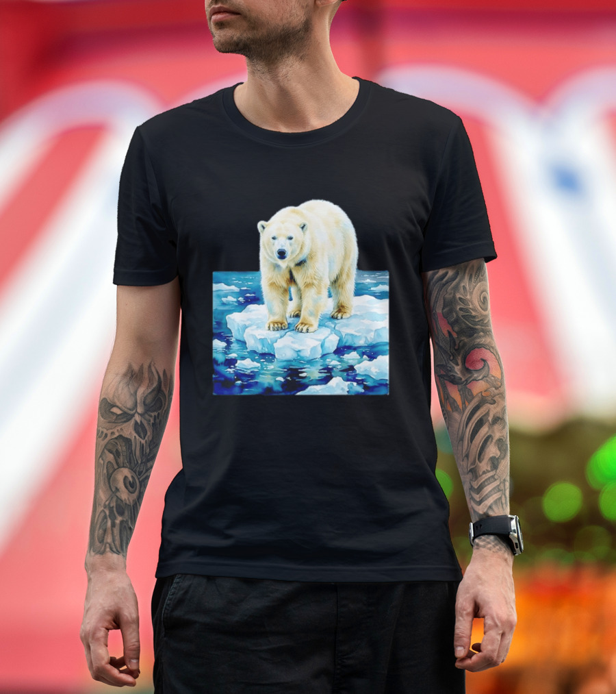 Majestic Polar Bear On Melting Iceberg Arctic Wildlife Scene T-Shirt
