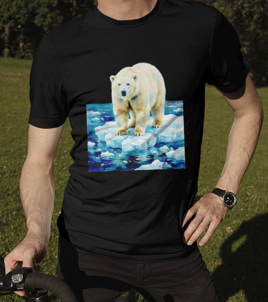 Majestic Polar Bear On Melting Iceberg Arctic Wildlife Scene T-Shirt
