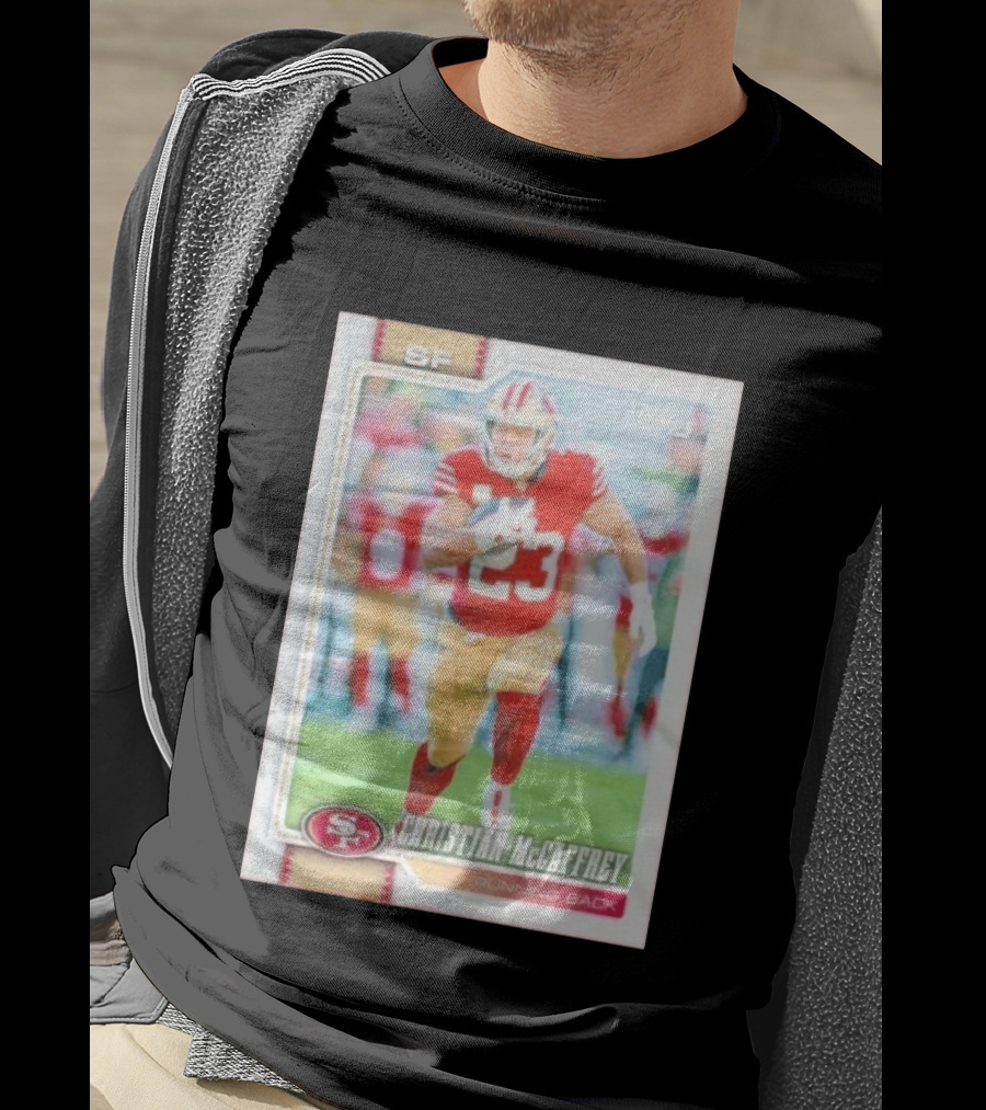 Christian McCaffrey SF 49ers Running Back No 23 NFL Player Card T-Shirt