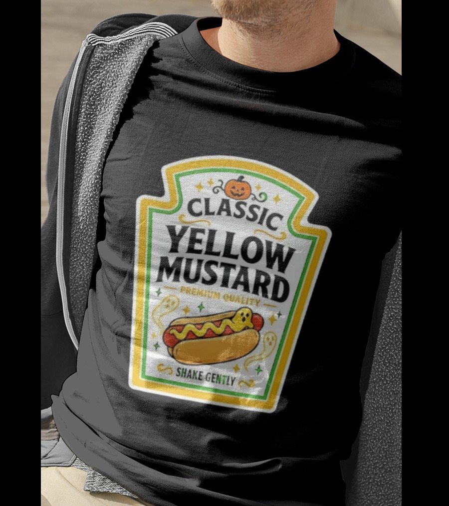Classic Yellow Mustard Premium Quality Halloween Hot Dog Shake Gently T-Shirt