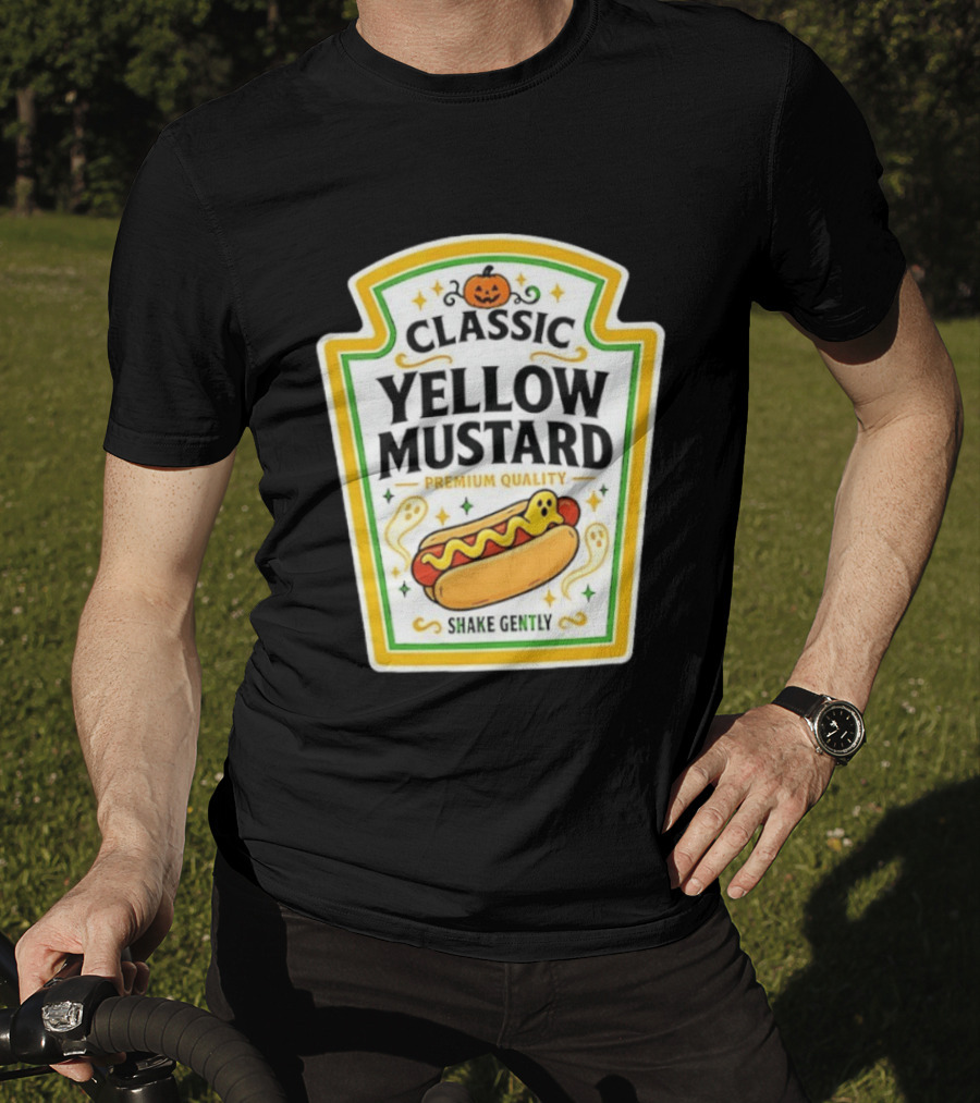 Classic Yellow Mustard Premium Quality Halloween Hot Dog Shake Gently T-Shirt