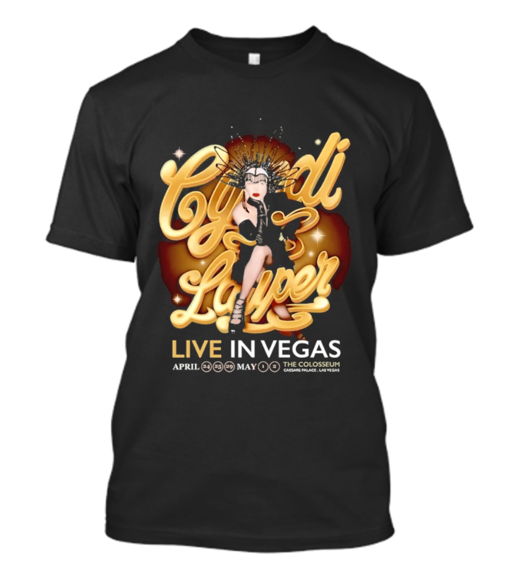 Cyndi Lauper Live In Vegas April May The Colosseum Caesars Palace T-Shirt