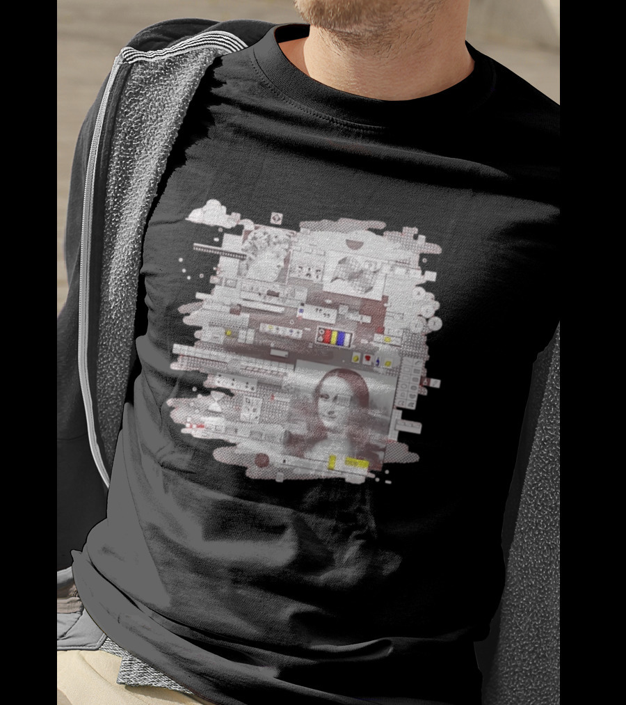 Mona Lisa Michelangelo David Digital Collage T-Shirt
