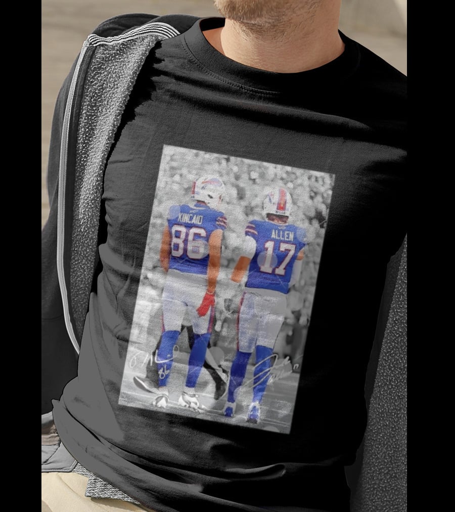 Buffalo Bills Dalton Kincaid 86 And Josh Allen 17 NFL Football Team Players T-Shirt