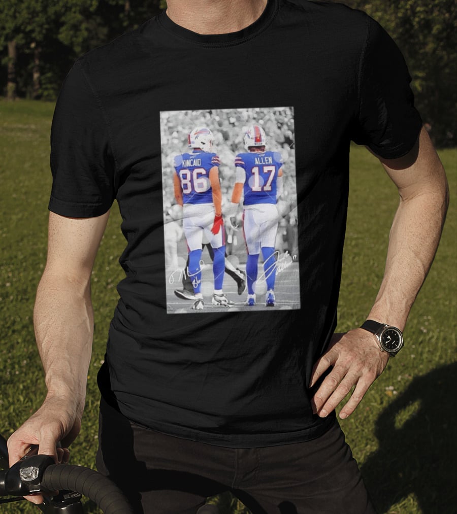 Buffalo Bills Dalton Kincaid 86 And Josh Allen 17 NFL Football Team Players T-Shirt