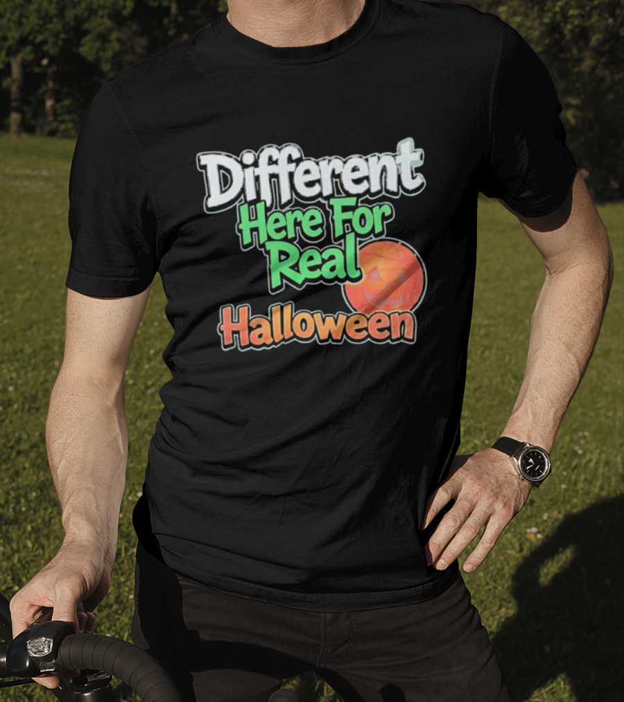 Different Here For Real Halloween Pumpkin Basketball T-Shirt