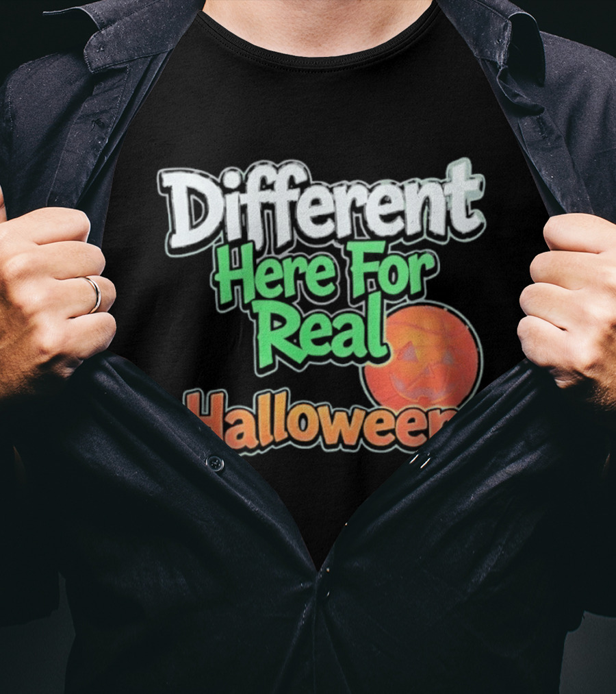 Different Here For Real Halloween Pumpkin Basketball T-Shirt