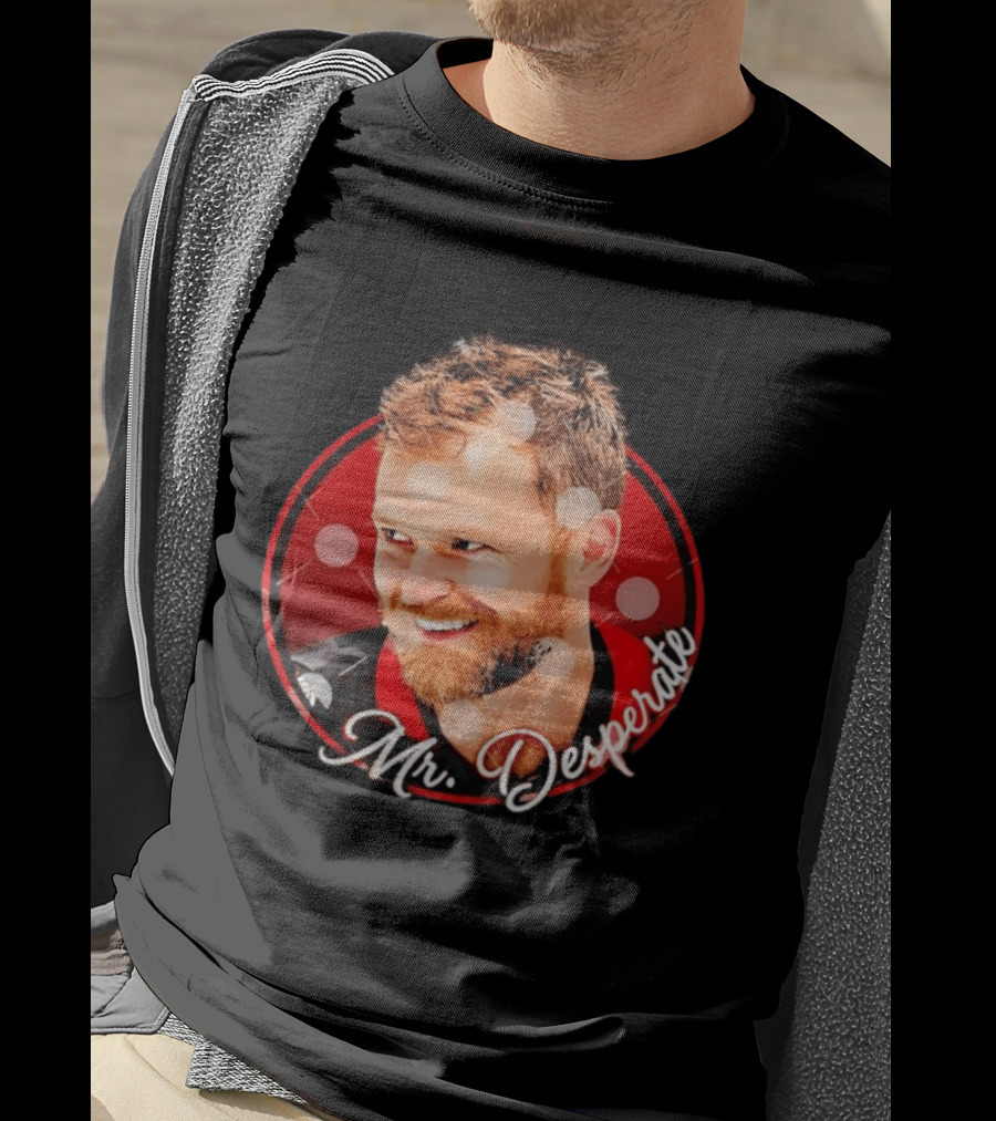 Mr Desperate Expression Hockey Player Red Circle T-Shirt