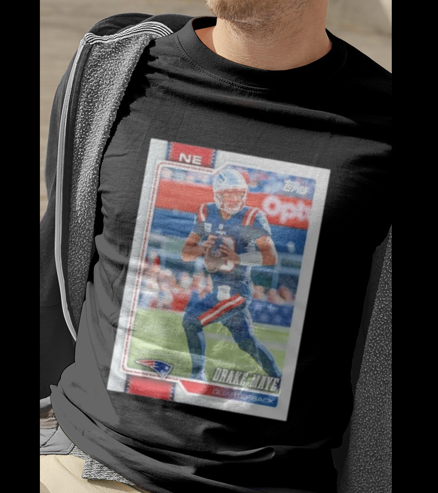 New England Patriots Drake Maye 2026 Topps Quarterback Football Card T-Shirt