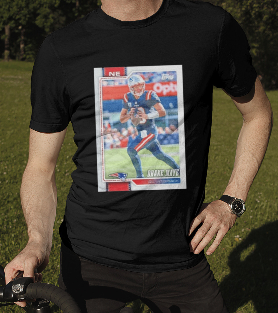 New England Patriots Drake Maye 2026 Topps Quarterback Football Card T-Shirt