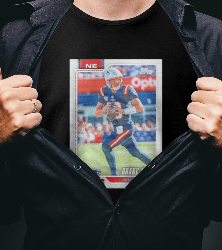 New England Patriots Drake Maye 2026 Topps Quarterback Football Card T-Shirt