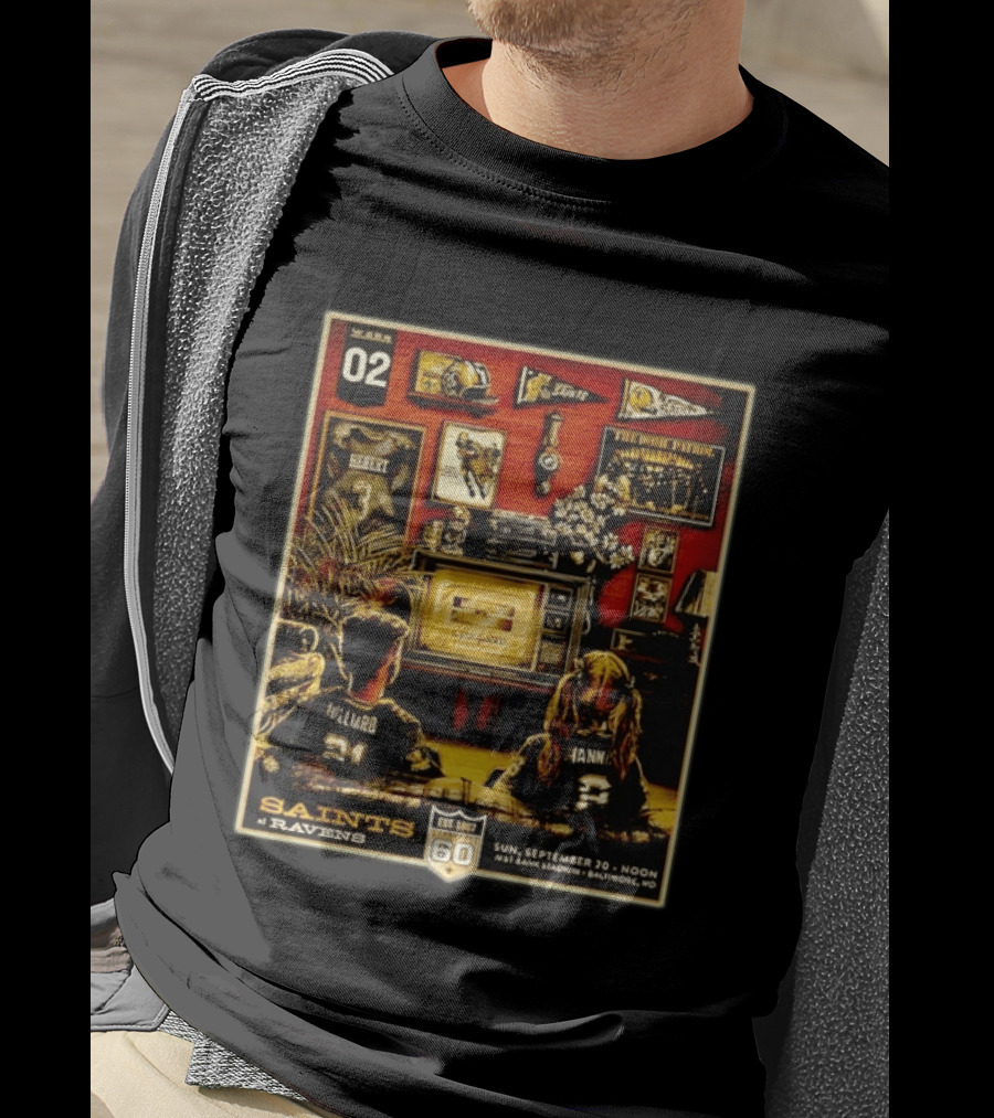 Saints Vs Ravens Week 2 Game Day Sunday September 20 M&T Bank Stadium T-Shirt
